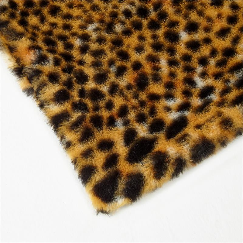Maia Throw Cheetah Polyester Microfiber 50 In x 60 In Print Rabbit Fur in Brown