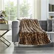 Skyla Throw Leopard Polyester Microfiber 50 In x 60 In Reverse Sherpa in Brown