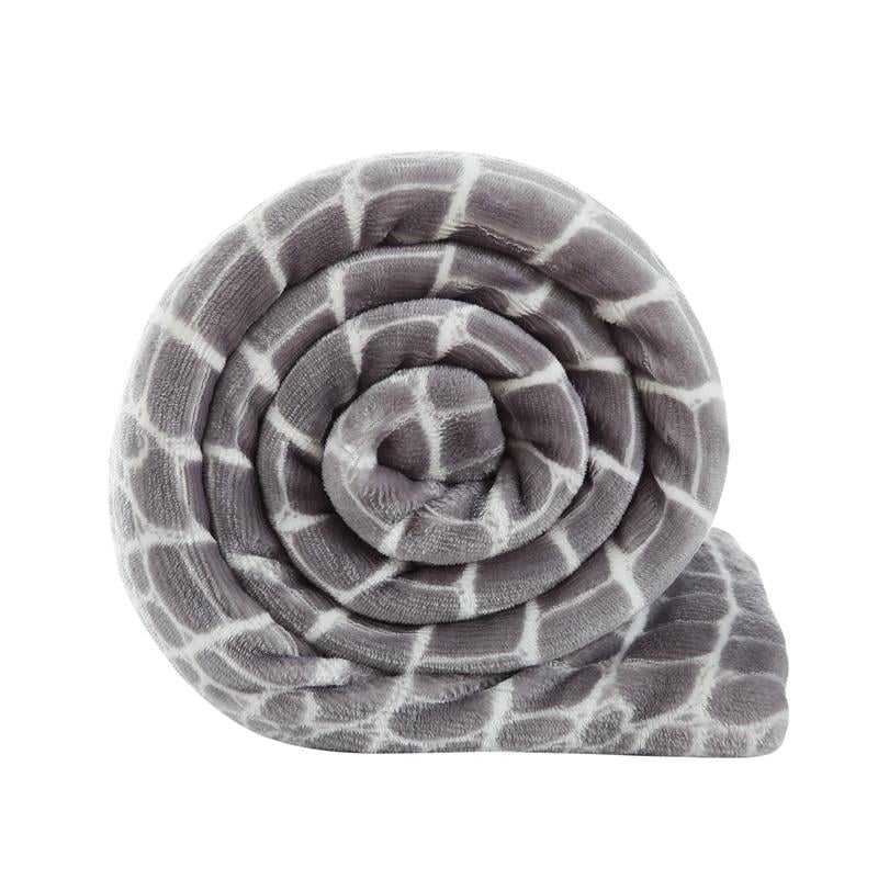 Skyla Throw Crocodile Polyester Microfiber 50 In x 60 In Reverse Sherpa in Gray