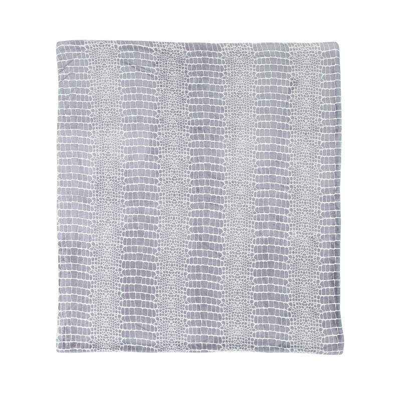Skyla Throw Crocodile Polyester Microfiber 50 In x 60 In Reverse Sherpa in Gray