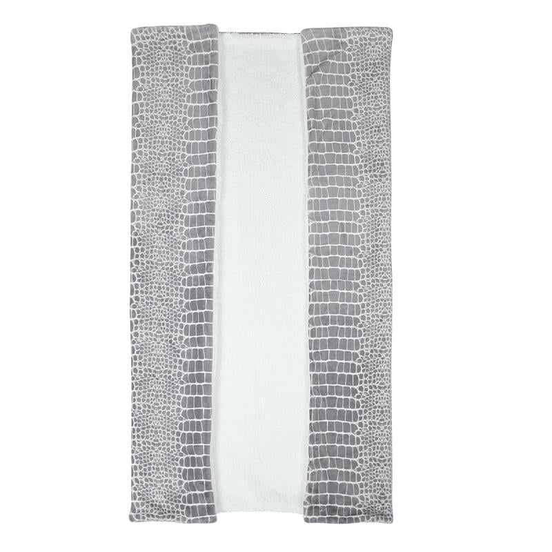 Skyla Throw Crocodile Polyester Microfiber 50 In x 60 In Reverse Sherpa in Gray