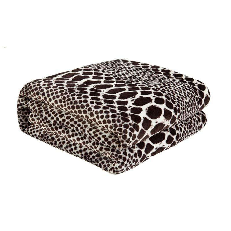 Skyla Throw Snake Polyester Microfiber 50 In x 60 In Reverse Sherpa in Brown