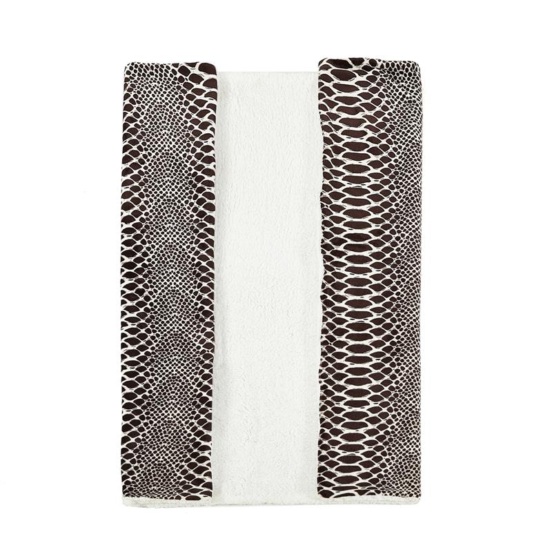Skyla Throw Snake Polyester Microfiber 50 In x 60 In Reverse Sherpa in Brown