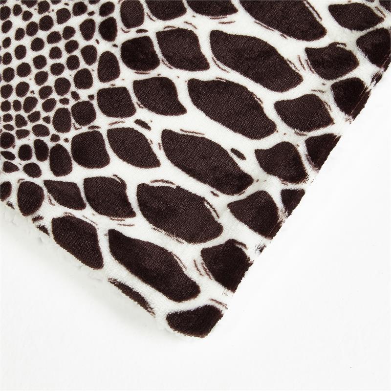 Skyla Throw Snake Polyester Microfiber 50 In x 60 In Reverse Sherpa in Brown