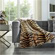 Maia Throw Tiger Polyester Microfiber 50 In x 60 In Printed Rabbit Fur in Orange