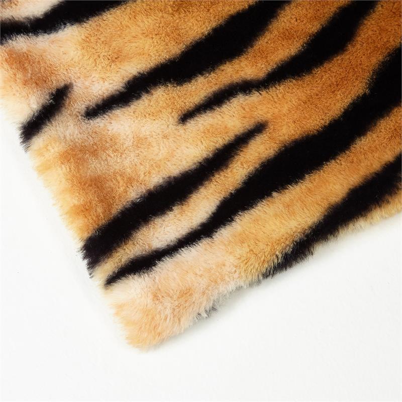Maia Throw Tiger Polyester Microfiber 50 In x 60 In Printed Rabbit Fur in Orange