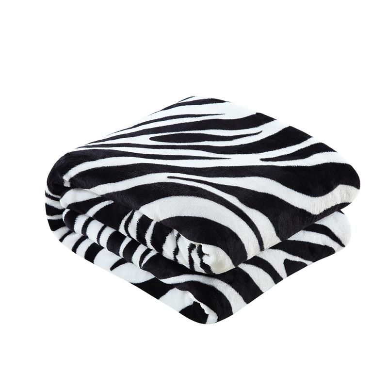 Skyla Throw Zebra Polyester 50 In X 60 In Reverse Sherpa Cozy