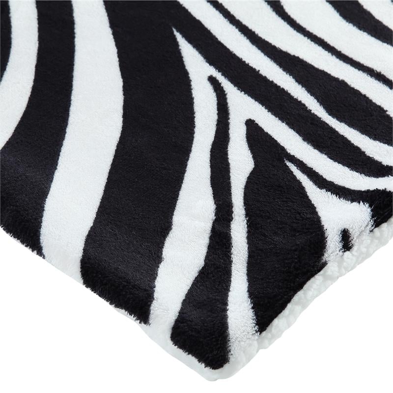 Skyla Throw Zebra Polyester 50 In X 60 In Reverse Sherpa Cozy