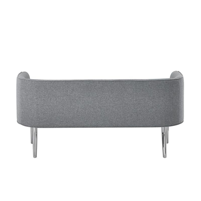 Matthias Rectangular Bench Gray Linen  Upholstered Polished Legs