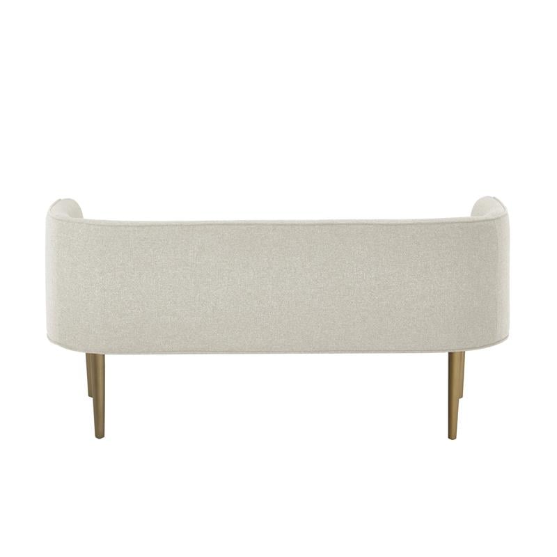 Matthias Rectangular Bench Cream White Linen Upholstered Brushed Legs