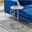 Annabel End Table Gray/Chrome with Veneer Top Chrome Metal Base
