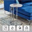 Annabel End Table Gray/Chrome with Veneer Top Chrome Metal Base