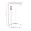 Annabel End Table Gray/Chrome with Veneer Top Chrome Metal Base