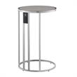 Annabel End Table Gray/Chrome with Veneer Top Chrome Metal Base
