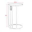 Annabel End Table Black with Faux Marble Veneer Top Black Metal Base