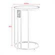 Annabel End Table White with Faux Marble Veneer Top Gold Metal Base