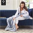 Mekhi Sherpa Polyester Throw Blanket with Feet Pocket Light Blue 28