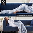 Mekhi Sherpa Polyester Throw Blanket with Feet Pocket Light Blue 28