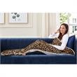 Mekhi Sherpa Polyester Throw Blanket with Feet Pocket Leopard 28