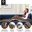 Mekhi Sherpa Polyester Throw Blanket with Feet Pocket Leopard 28