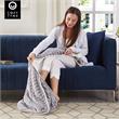 Mekhi Sherpa Polyester Throw Blanket with Feet Pocket Crocodile 28