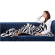 Mekhi Sherpa Polyester Extra Soft Throw Blanket with Feet Pocket Zebra 28