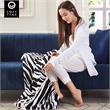 Mekhi Sherpa Polyester Extra Soft Throw Blanket with Feet Pocket Zebra 28