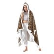 Milana Sherpa Polyester Extra Soft Throw Blanket with Hoodie Leopard 50