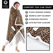 Milana Sherpa Polyester Extra Soft Throw Blanket with Hoodie Leopard 50