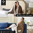 Milana Sherpa Polyester Extra Soft Throw Blanket with Hoodie Leopard 50