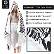 Milana Sherpa Polyester Extra Soft Throw Blanket with Hoodie Zebra 50