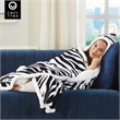 Milana Sherpa Polyester Extra Soft Throw Blanket with Hoodie Zebra 50