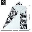Milana Sherpa Polyester Extra Soft Throw Blanket with Hoodie Zebra 50