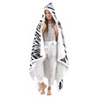 Milana Sherpa Polyester Extra Soft Throw Blanket with Hoodie Zebra 50