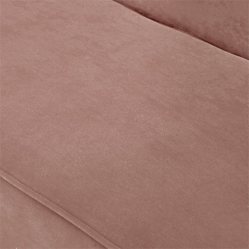 Clare Rectangular Bench Blush Pink Velvet Upholstered Swoop Arm