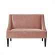 Clare Rectangular Bench Blush Pink Velvet Upholstered Swoop Arm