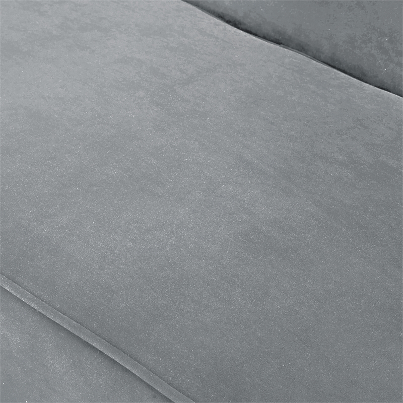 Clare Rectangular Bench Gray Velvet Upholstered Swoop Arm Nailhead Trim