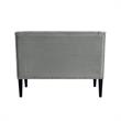 Clare Rectangular Bench Gray Velvet Upholstered Swoop Arm Nailhead Trim