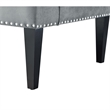 Clare Rectangular Bench Gray Velvet Upholstered Swoop Arm Nailhead Trim