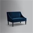 Clare Rectangular Bench Navy Blue Velvet Upholstered Swoop Arm