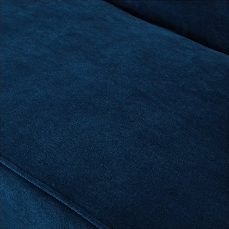 Clare Rectangular Bench Navy Blue Velvet Upholstered Swoop Arm