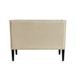 Clare Rectangular Bench Beige Linen Upholstered Swoop Arm Nailhead Trim