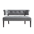 Addilynn Rectangular Bench Gray Velvet Upholstered Button Tufted
