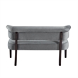 Addilynn Rectangular Bench Gray Velvet Upholstered Button Tufted