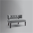 Addilynn Rectangular Bench Gray Velvet Upholstered Button Tufted