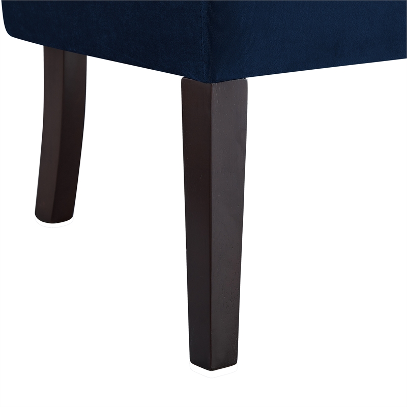 Addilynn Rectangular Bench Navy Blue Velvet Upholstered Button Tufted
