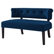 Addilynn Rectangular Bench Navy Blue Velvet Upholstered Button Tufted