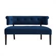Addilynn Rectangular Bench Navy Blue Velvet Upholstered Button Tufted