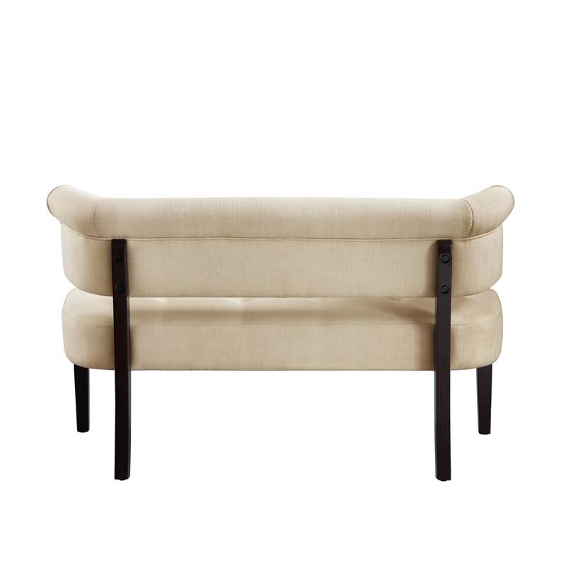 Addilynn Rectangular Bench Beige Linen Upholstered Button Tufted