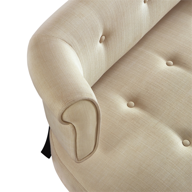 Addilynn Rectangular Bench Beige Linen Upholstered Button Tufted
